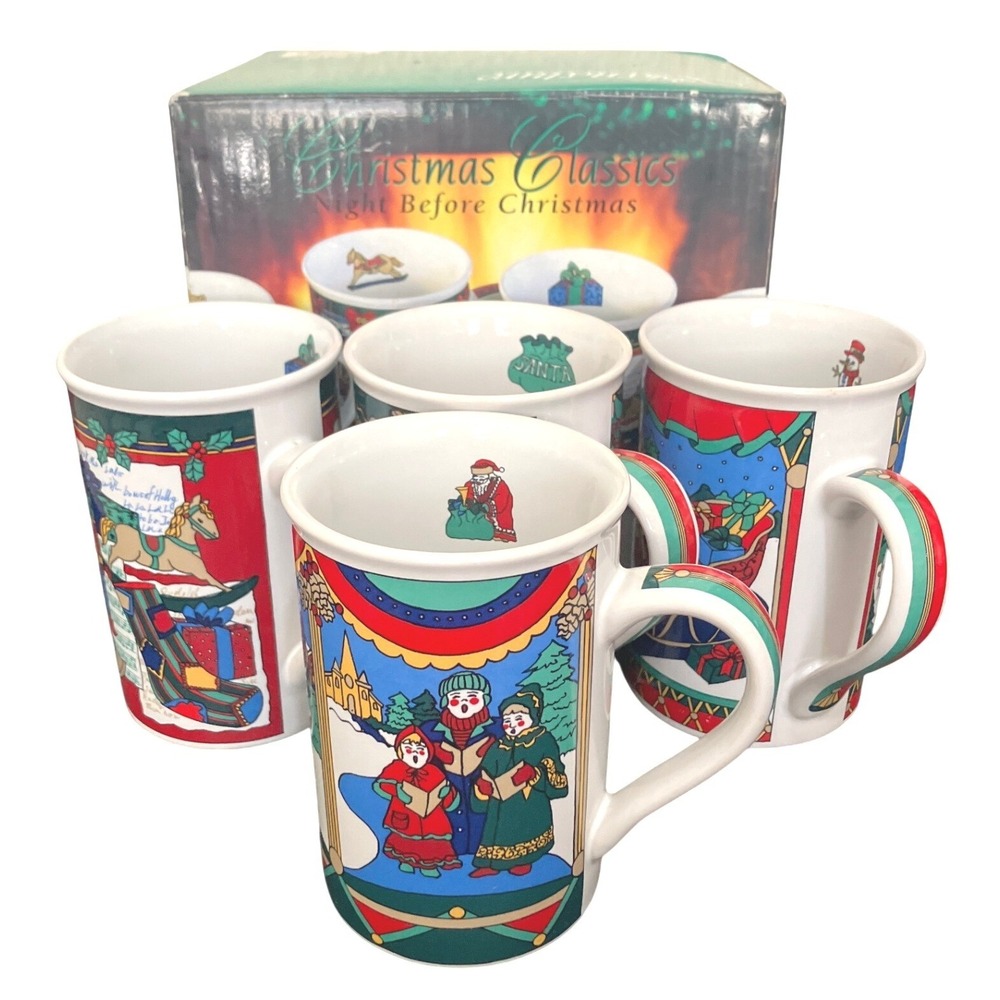 Christmas Classics Night Before Christmas Mugs Set‎ of 4 1998 Limited Edition